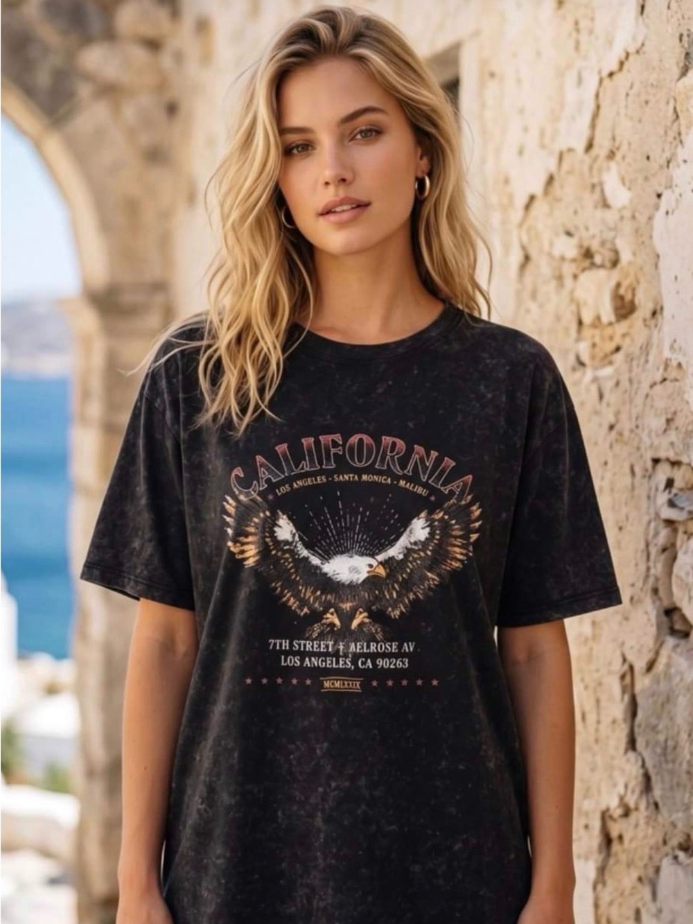 Hollister Mens Eagle California Large Graphic Tee Shirt 100% Cotton